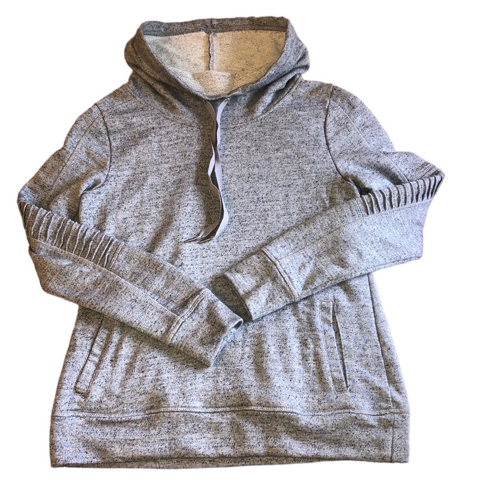 Steve Madden Quick Dry Gray Cowl Neck Sweatshirt with Moto Sleeves, Size Small